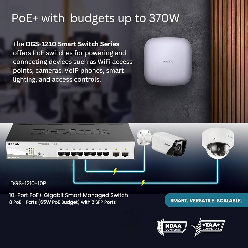 D-Link DGS-1210-10P GIGAPoE+スマートスイッチHUB DGS-1210-10P 10-Port Gigabit Smart Managed PoE Switch | D-Link